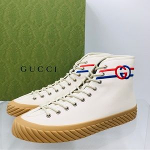 Gucci Interlocking G High Top Men’s Sneakers Myst White 703033 9ARZO 9097